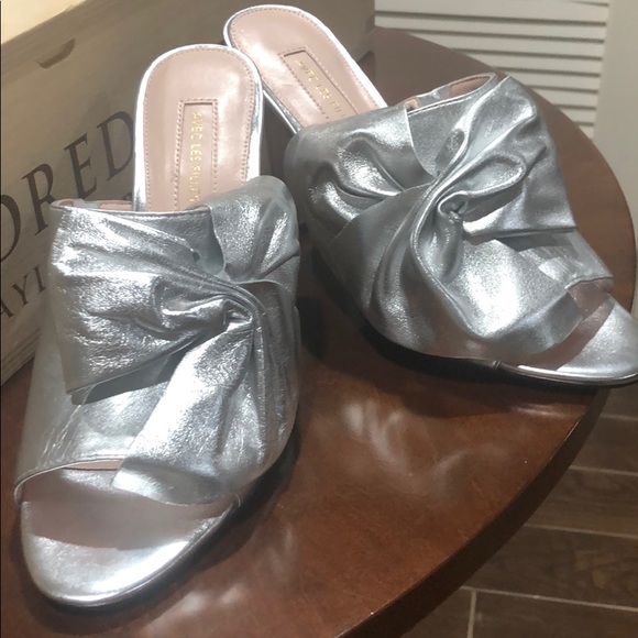 Avec Les Filles Marie Metallic Silver Bw Heels - Picture 8 of 8